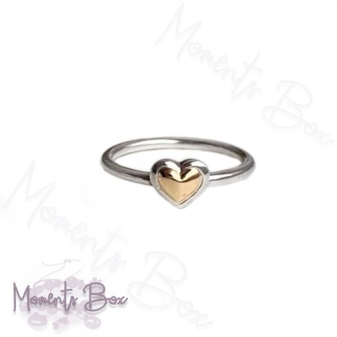 Pandora kupolás 14 karátos arany szív gyűrű