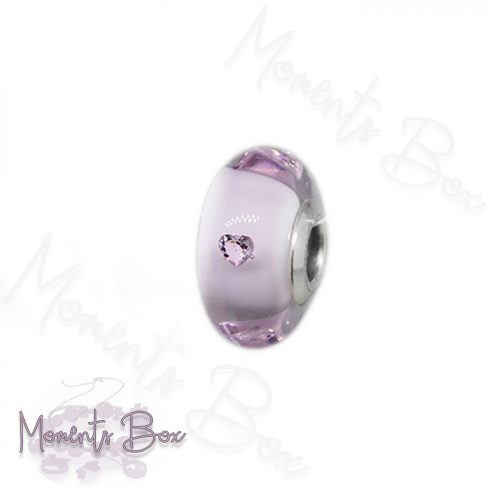 Pandora Rózsaszín szívek muránói charm 791632CZ